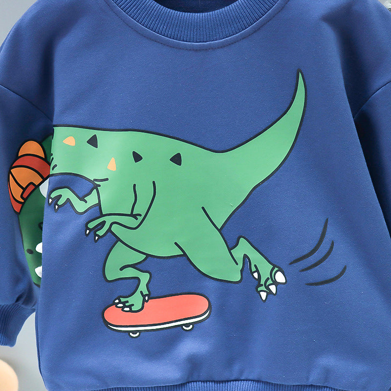 Boys' spring and autumn dinosaur suit