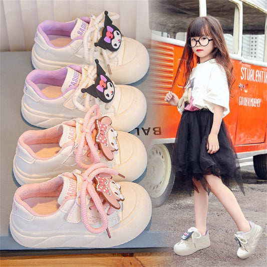 Sanrio cute casual style soft sole lightweight low-top canvas shoes for middle and large children's girls spring and autumn