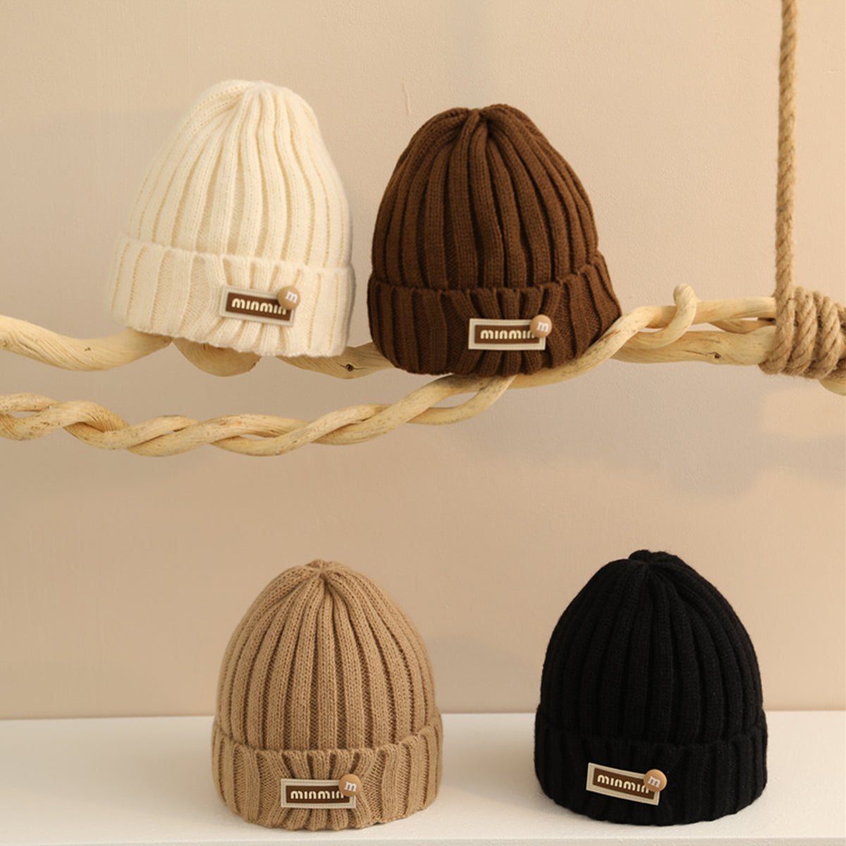 Children's solid color woolen hat