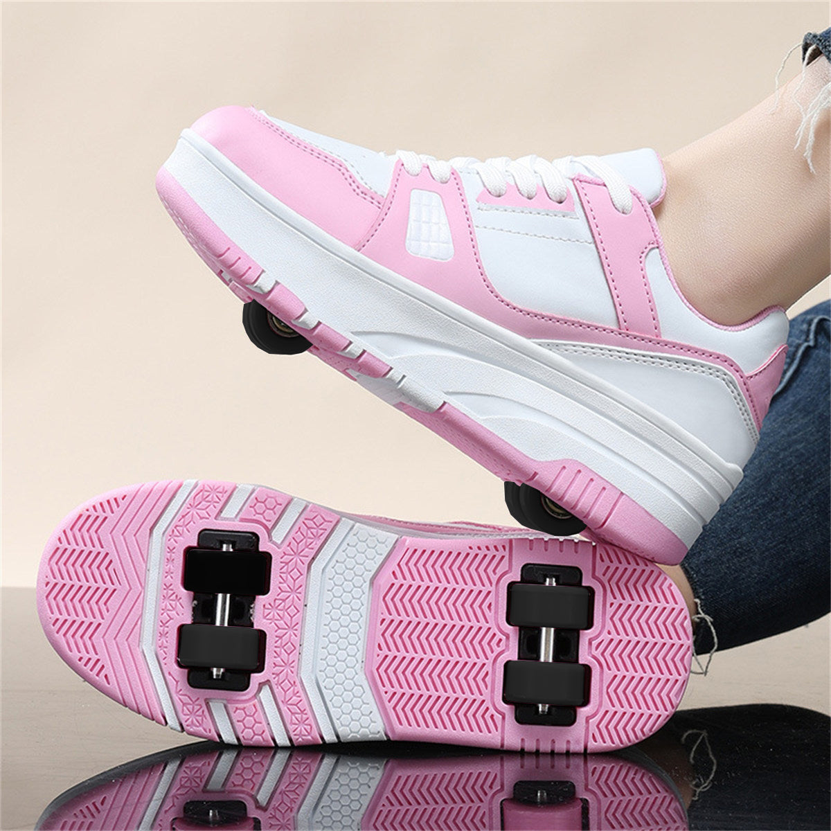 Children's four-wheel removable heelys roller skates