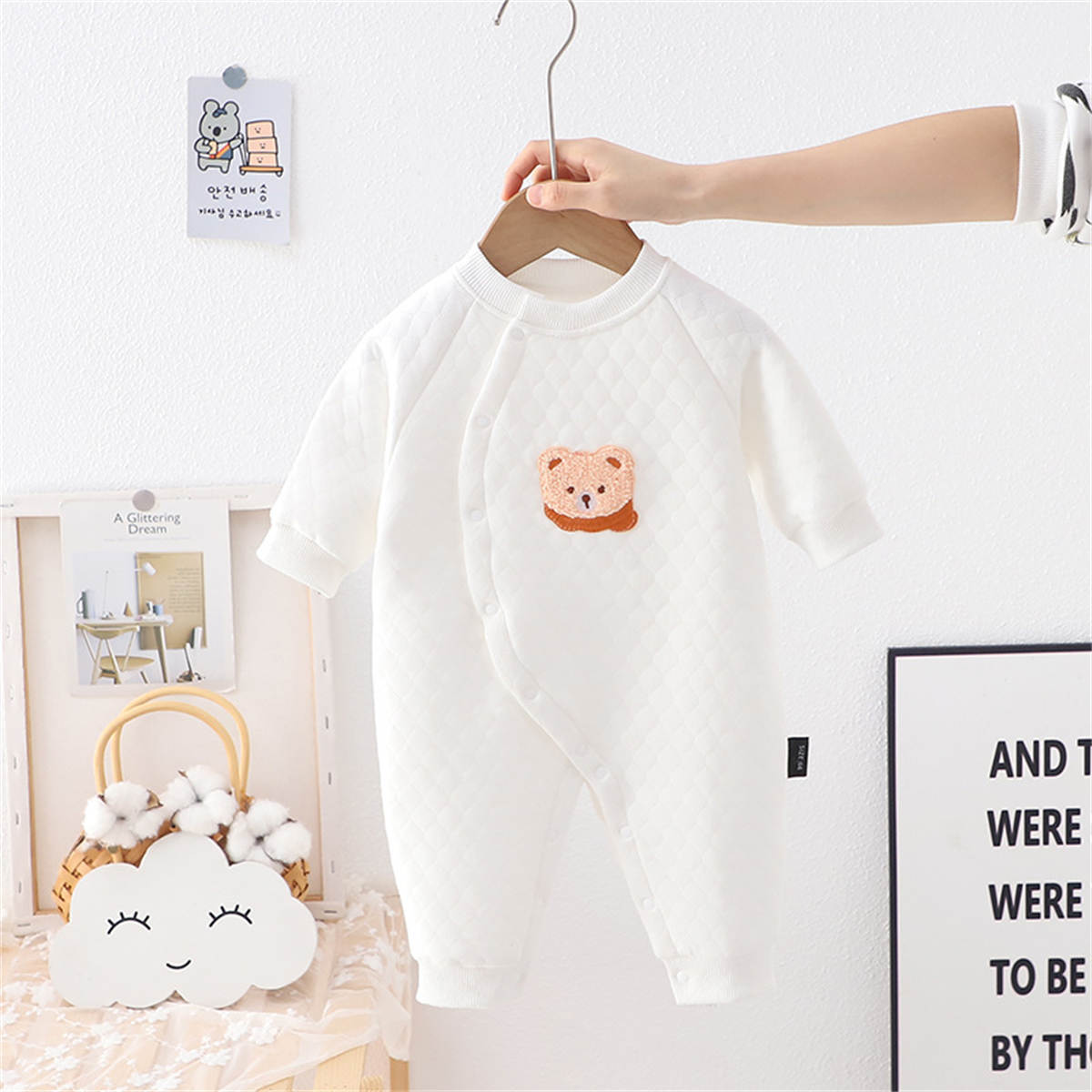 Baby autumn and winter warm air cotton jumpsuit