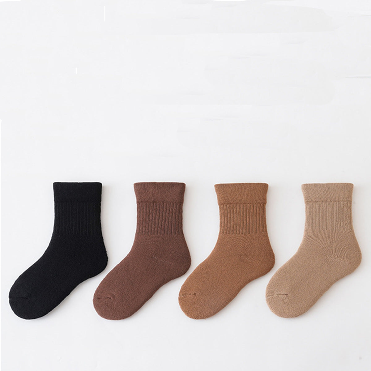 Children's Terry Stripe Plush Socks 4 Pairs