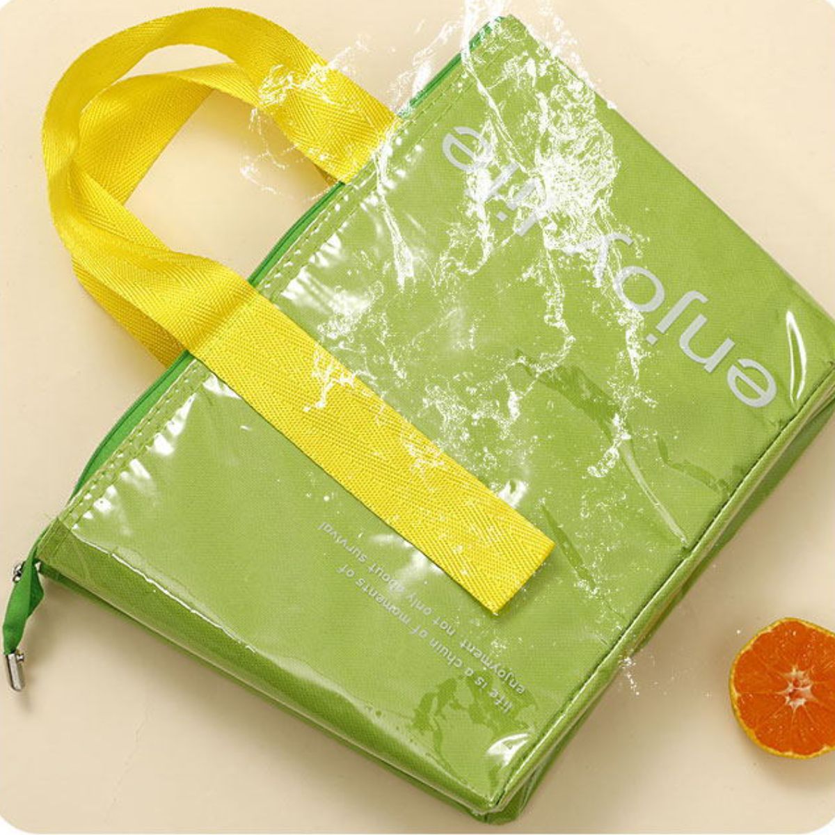 Waterproof and oil-proof lunch bag, meal bag, portable insulation bag, portable lunch box bag with rice bag storage bag