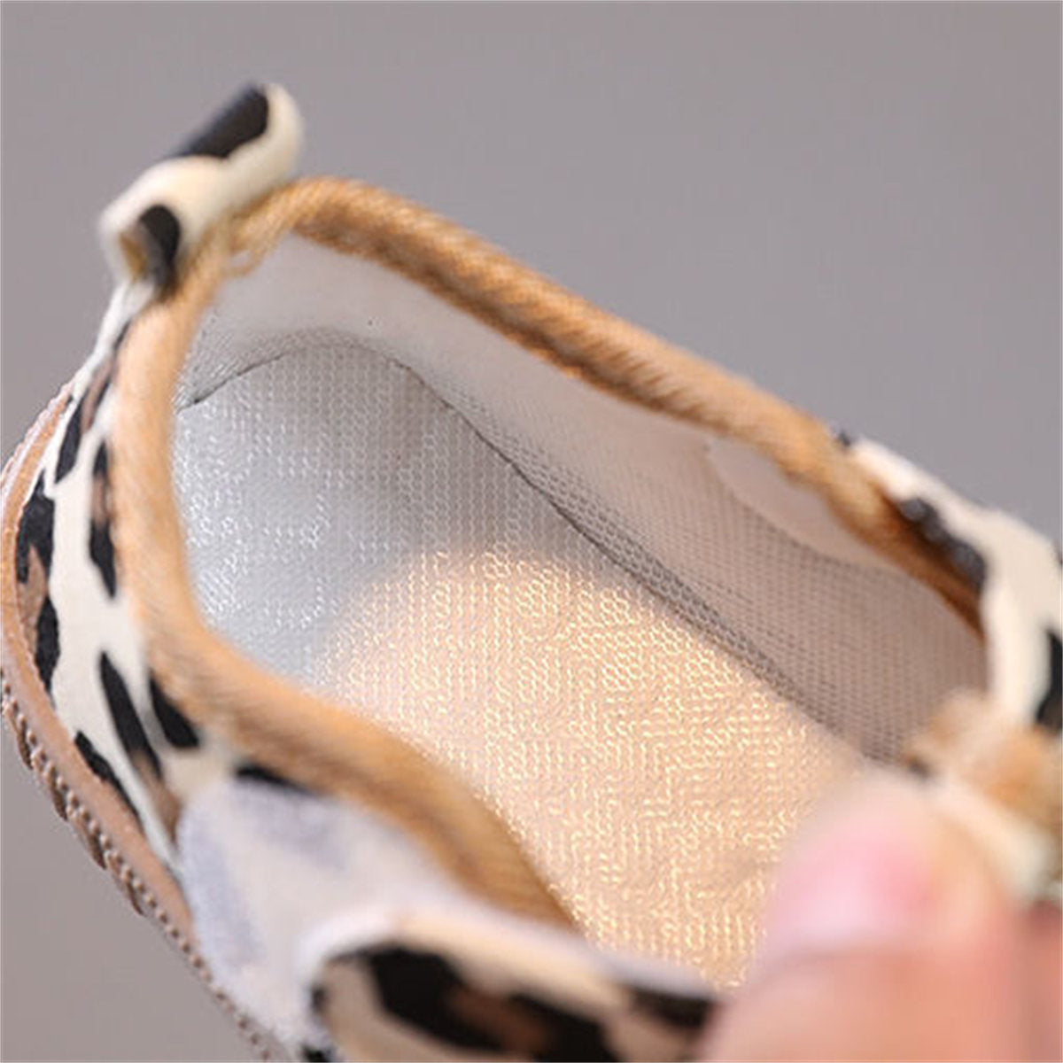 Little girls cute leopard check soft sole fabric toddler shoes