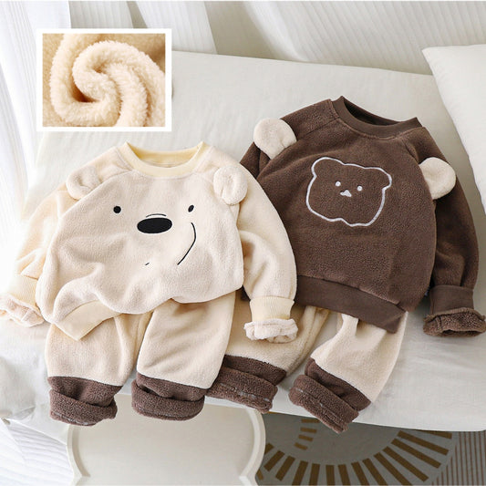 Children's fleece suit baby warm sweater suit